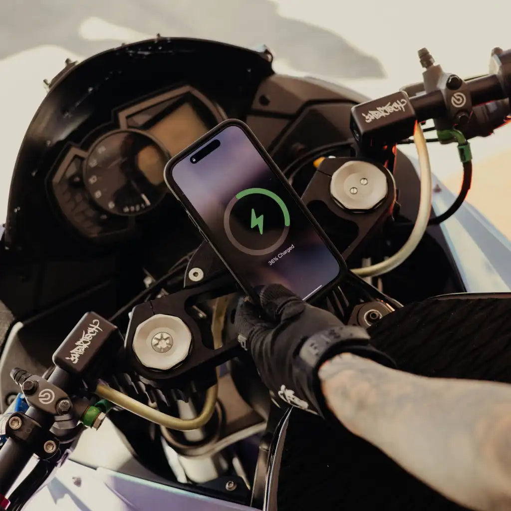 Motorcycle Stem Mount | Charging Qi2